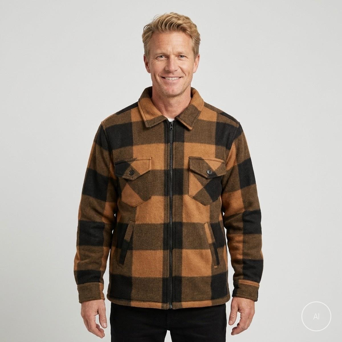 Anyway Herre Overshirt m. for - Black/Brown