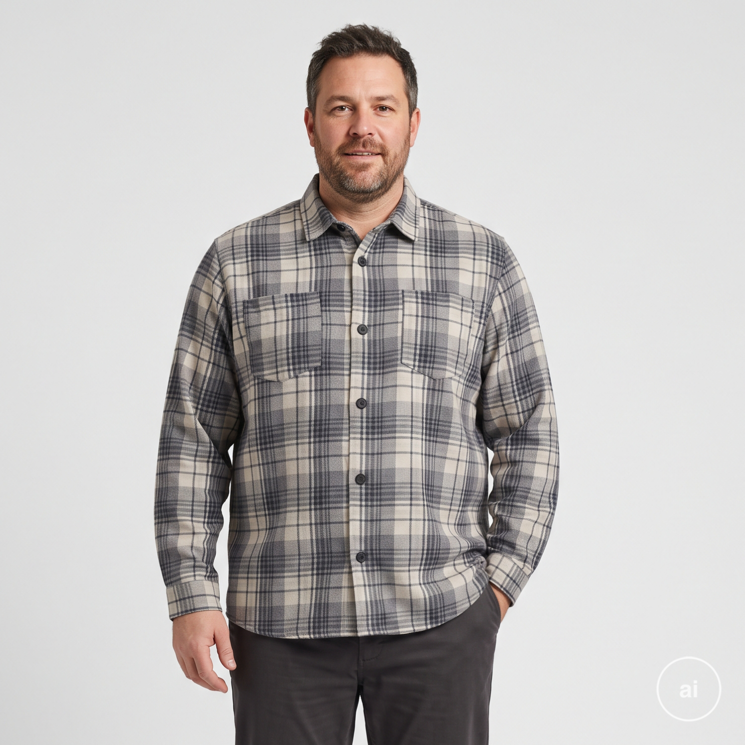 Marcus Kingo Herre Overshirt - Light Grey Melange