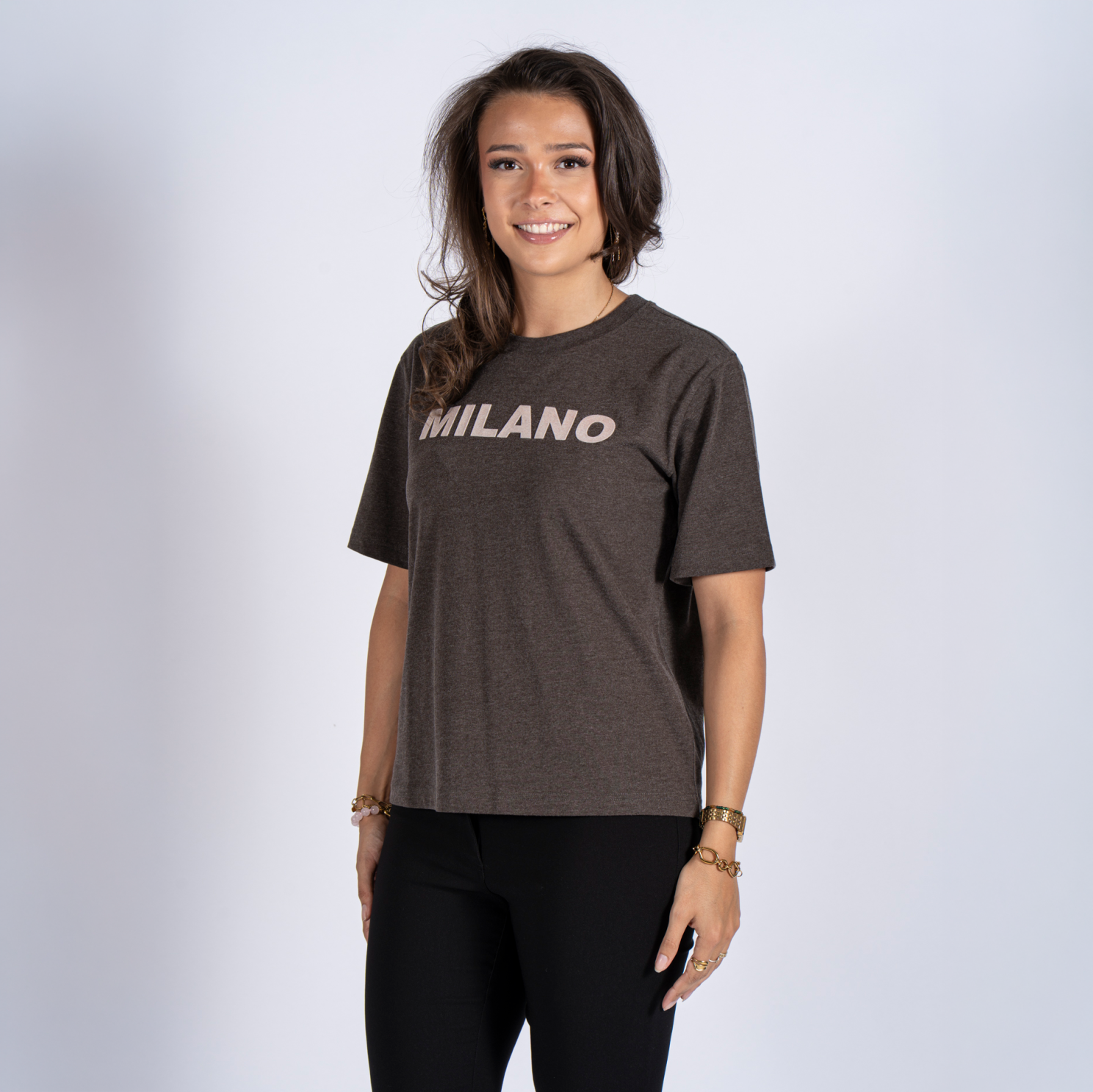 SASIA Daphne Dame T-shirt - CHOCOLATE TORTE BROWN