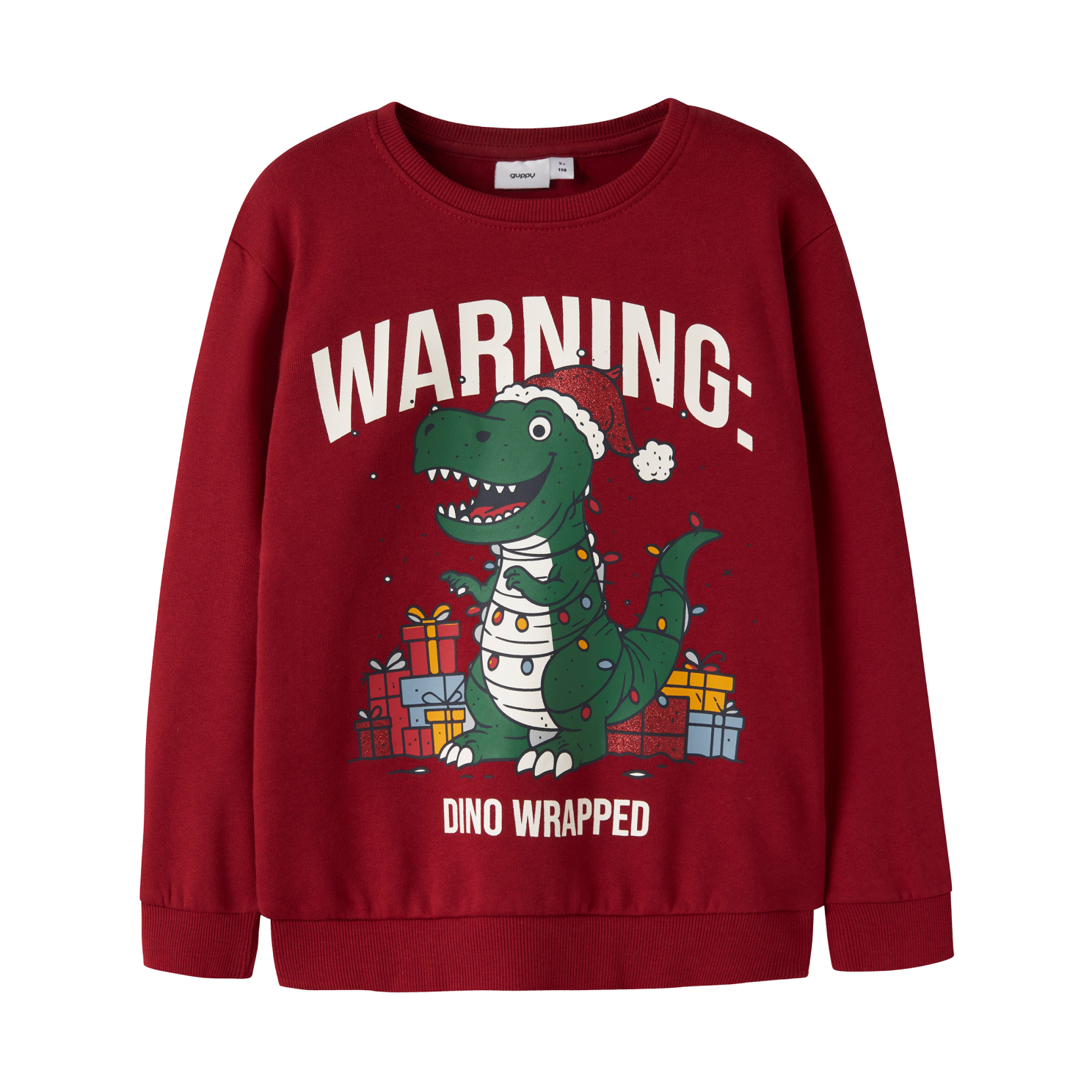 Guppy Jule Børne Sweatshirt - RHYTHMIC RED/DINO W GIFTS - 104