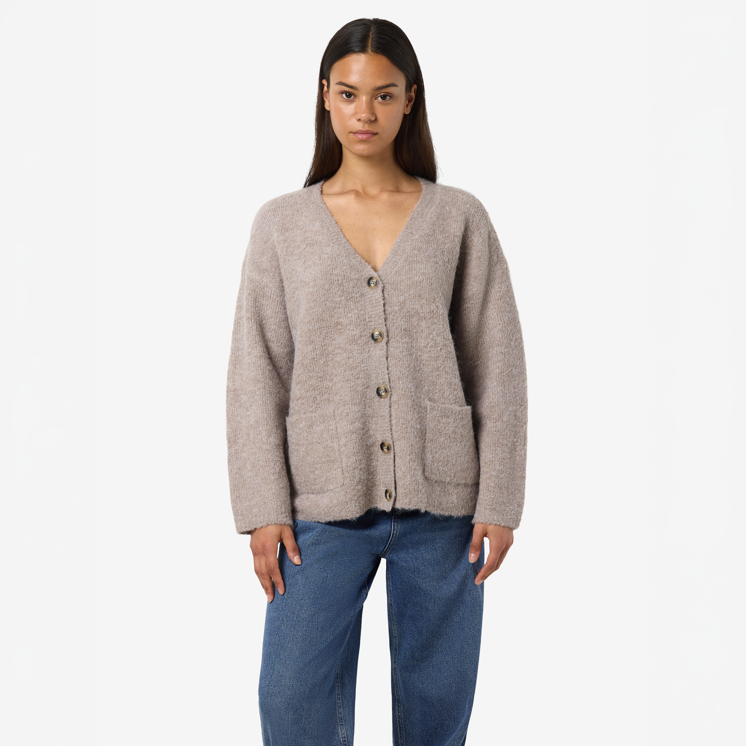 Noisy May Dolly Dame Cardigan - Silver Mink